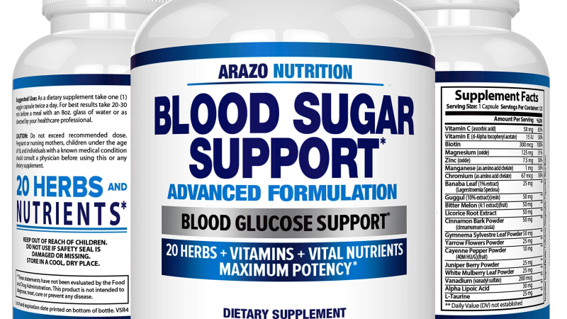 supplement bottle with label showing standardized extract percentages