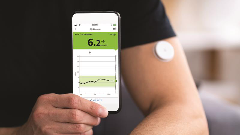 continuous glucose monitor showing dawn spike