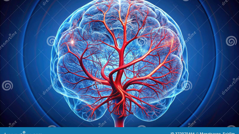 brain neuron synaptic transmission illustration