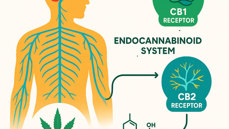 diagram comparing mechanisms of NSAIDs vs CBD on pain pathway