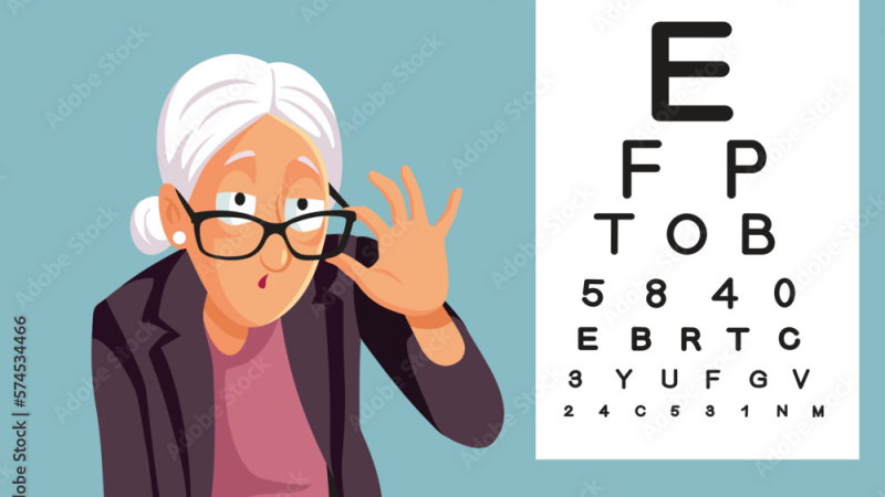 elderly person wearing sunglasses looking at chart