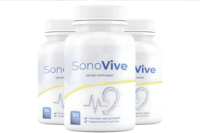 SonoVive supplement bottle label