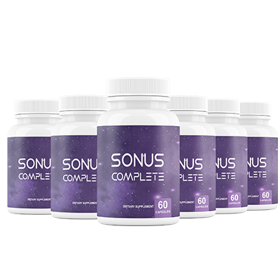bottle of Sonus Complete pills next to stethoscope