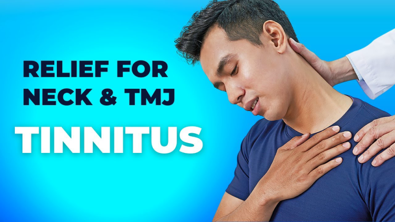 patient performing jaw exercises with cervical collar
