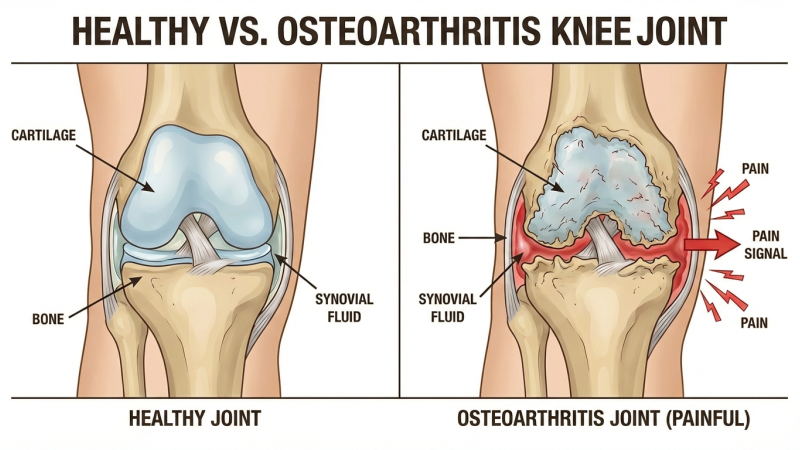 joints healthy vs osteoarthritic cartilage comparison