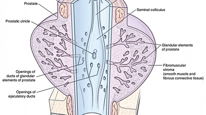 aging man prostate anatomy illustration