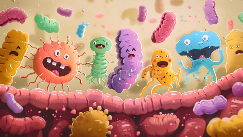 human gut microbiome and prostate connection illustration