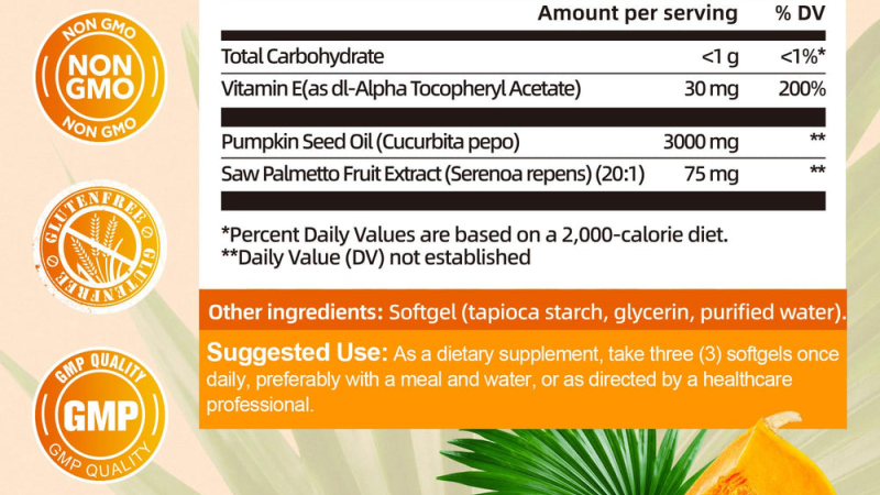 saw palmetto berry and zinc supplement bottle
