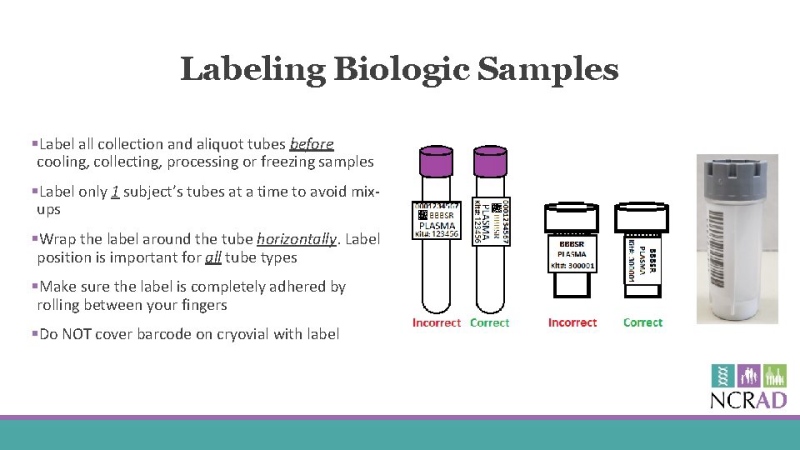 blood draw tube with lung biomarker labels