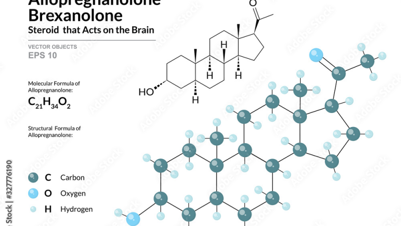 progesterone molecular structure illustration