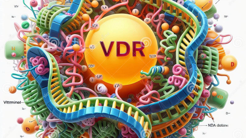 molecular graphic of vitamin D receptor binding